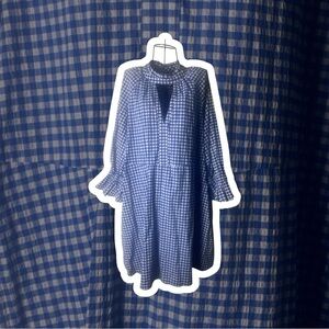 Who What Wear Blue Checkered Maxi Dress